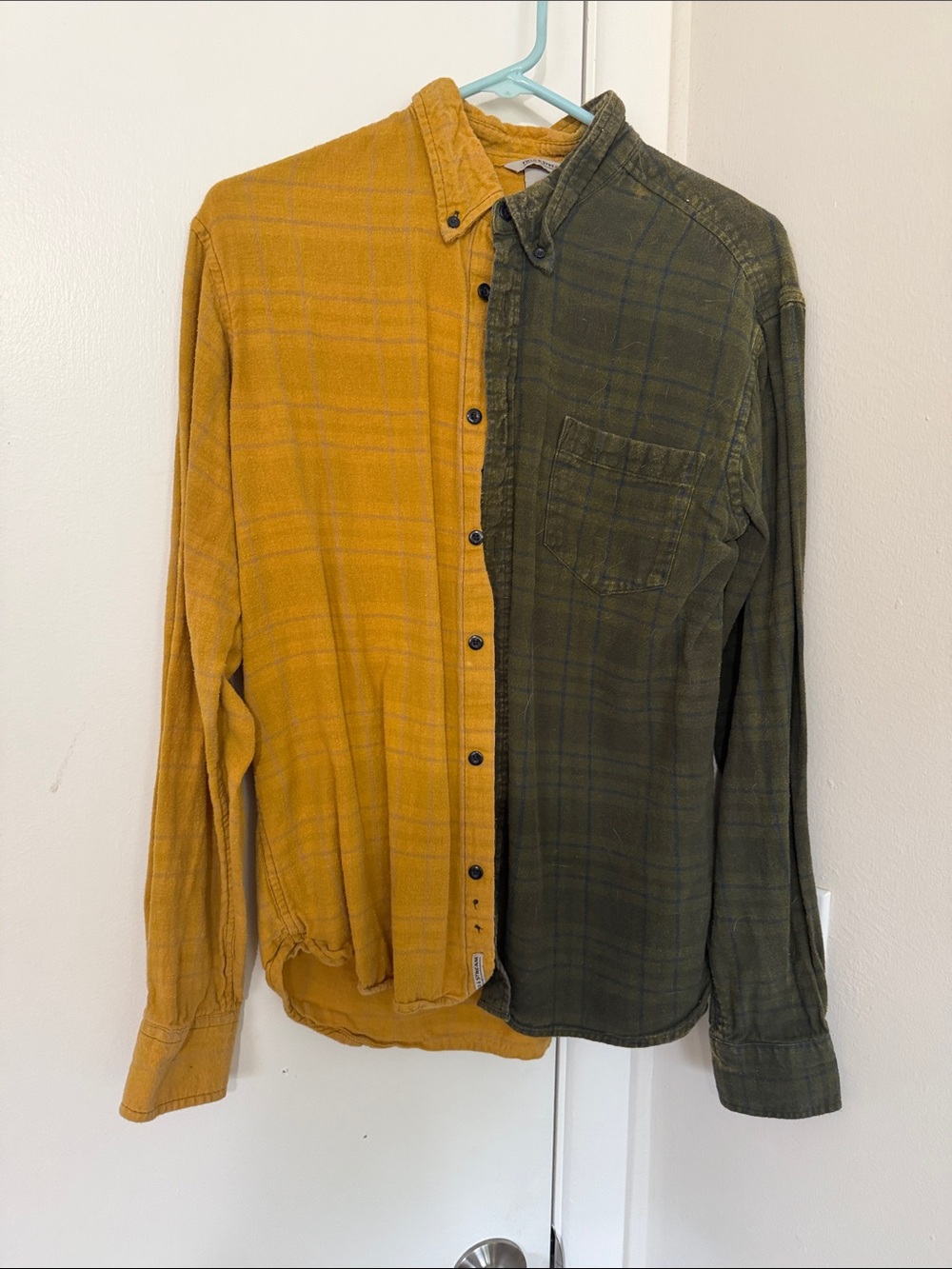 Field & Stream Two-Tone Button-Down Shirt in Mustard & Olive
